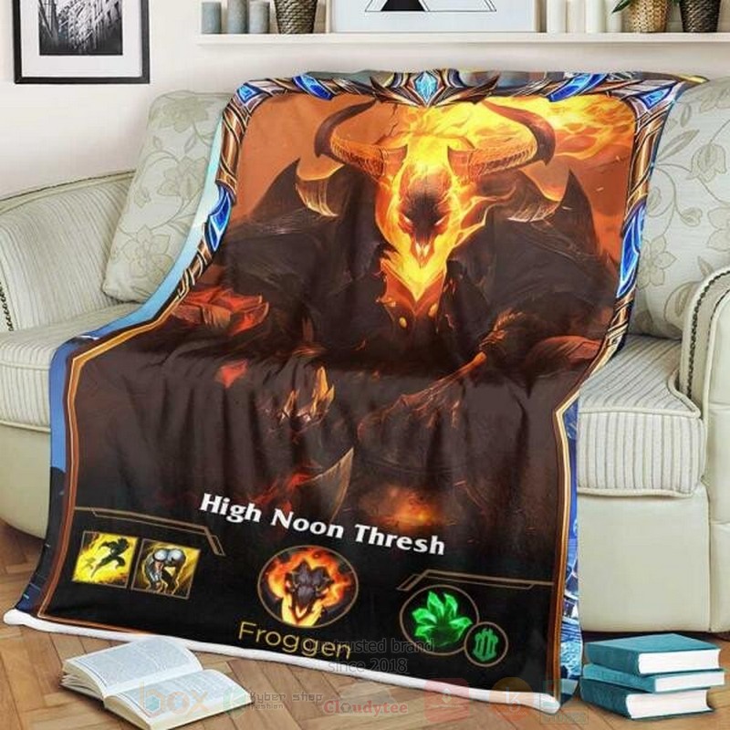 League of Legends Thresh Custom Name Sherpa Blanket 1