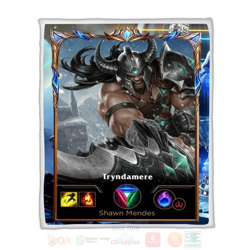 League of Legends Tryndamere Custom Name Sherpa Blanket