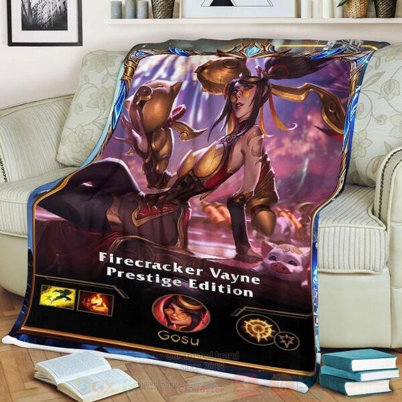 League of Legends Vayne Custom Name Sherpa Blanket 1