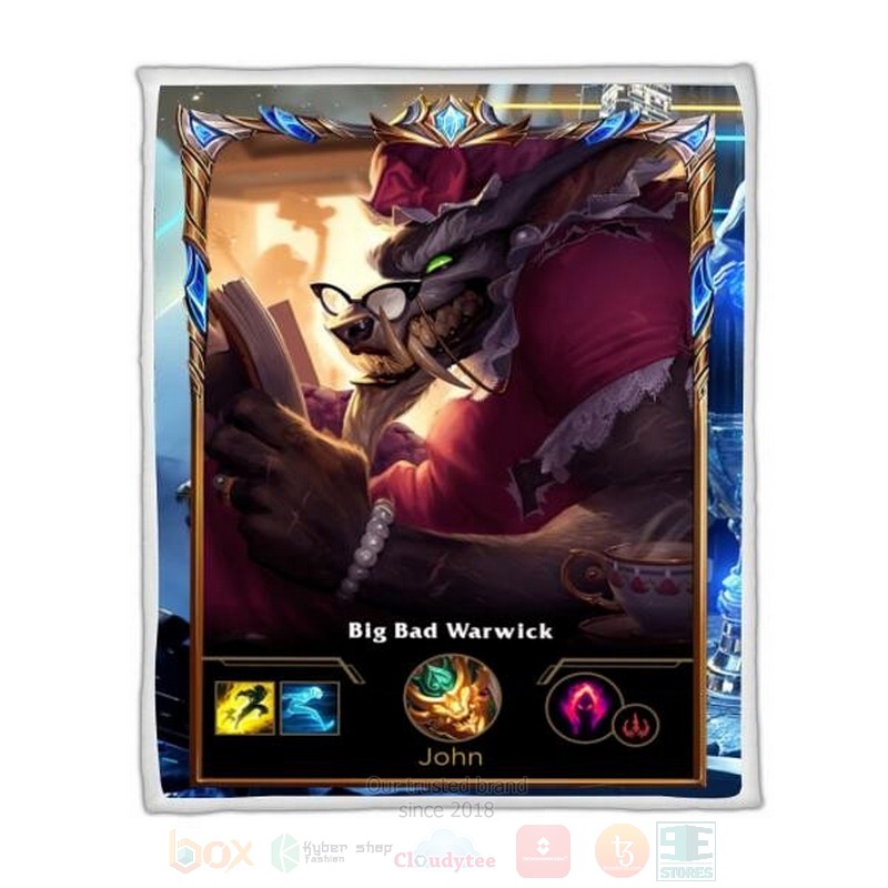 League of Legends Warwick Custom Name Sherpa Blanket