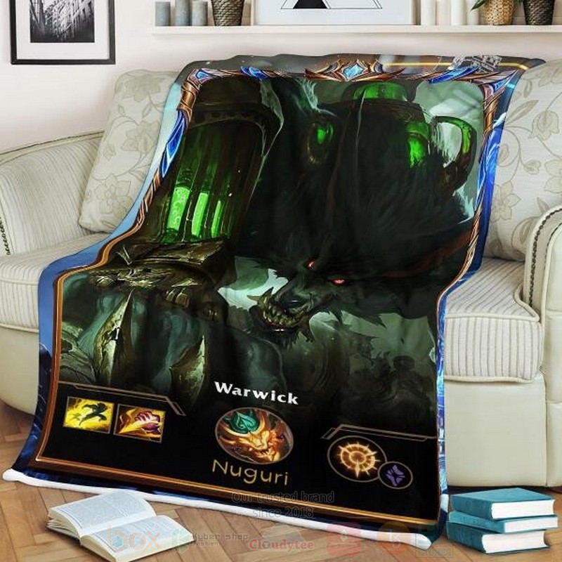 League of Legends Warwick Custom Name Sherpa Blanket 1