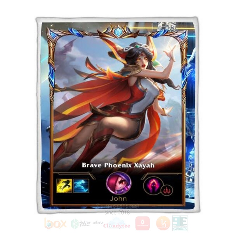 League of Legends Xayah Custom Name Sherpa Blanket