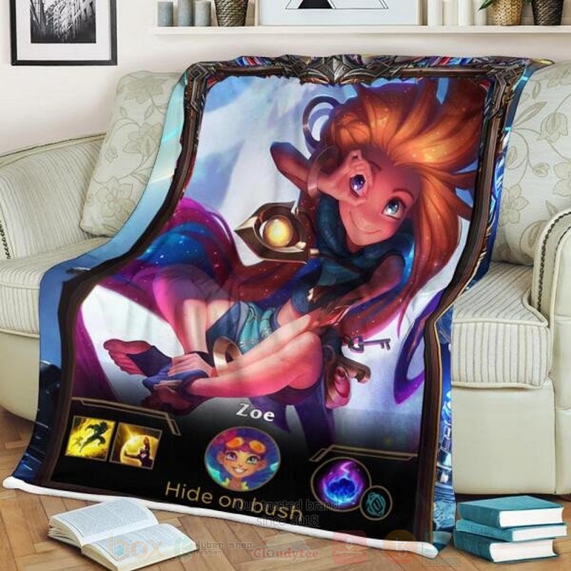 League of Legends Zoe Custom Name Sherpa Blanket 1