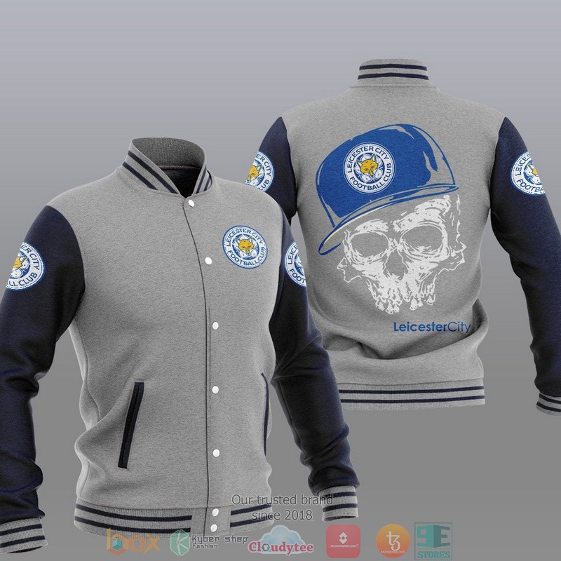 Leicester City FC Skull Baseball Jacket 3 Leicester City FC Skull Baseball Jacket 1 2
