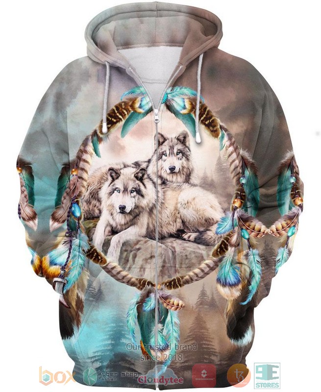 HOT Native Lovely Wolf All Over Printed 3D Shirt, Hoodie 5 Native Lovely Wolf 3D Shirt Hoodie 1 2 3 4