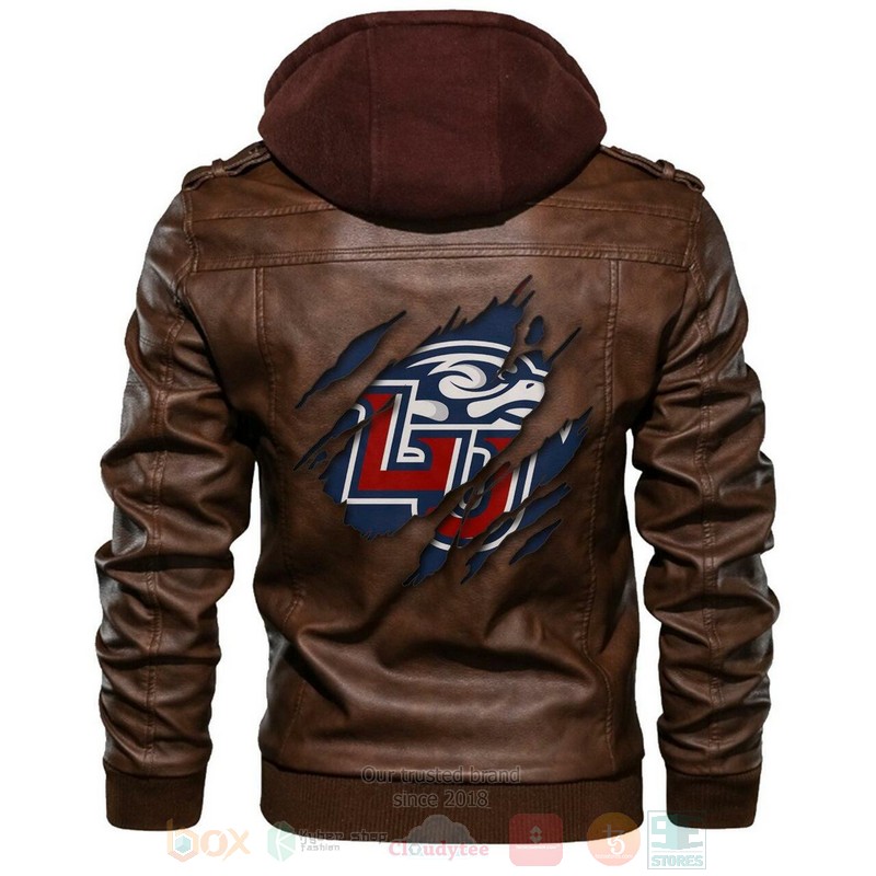 BEST NCAA Teams Liberty Flames Brown Motorcycle Rider Zipper Jacket Leather 4 Liberty Flames NCAA Brown Motorcycle Leather Jacket