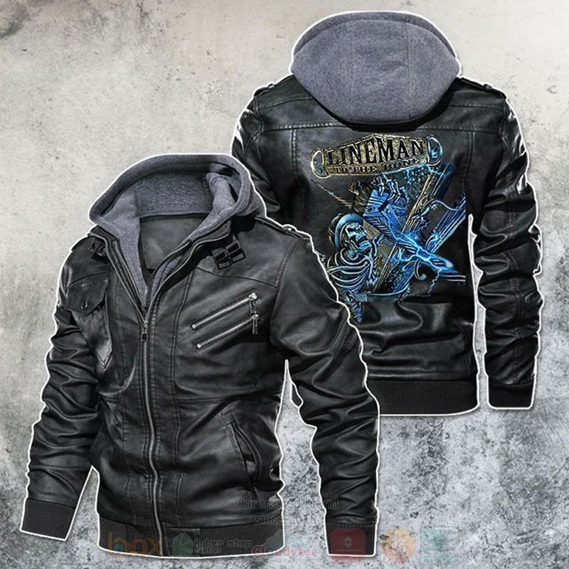 BEST Lineman Skeleton Rider Zipper Jacket Leather 1 Lineman SkeletonRider Leather Jacket