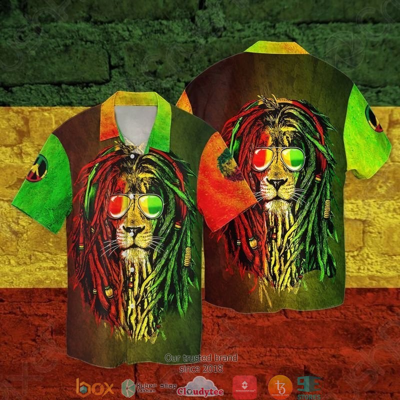 Lion Reggae Short Sleeve Hawaiian Shirt