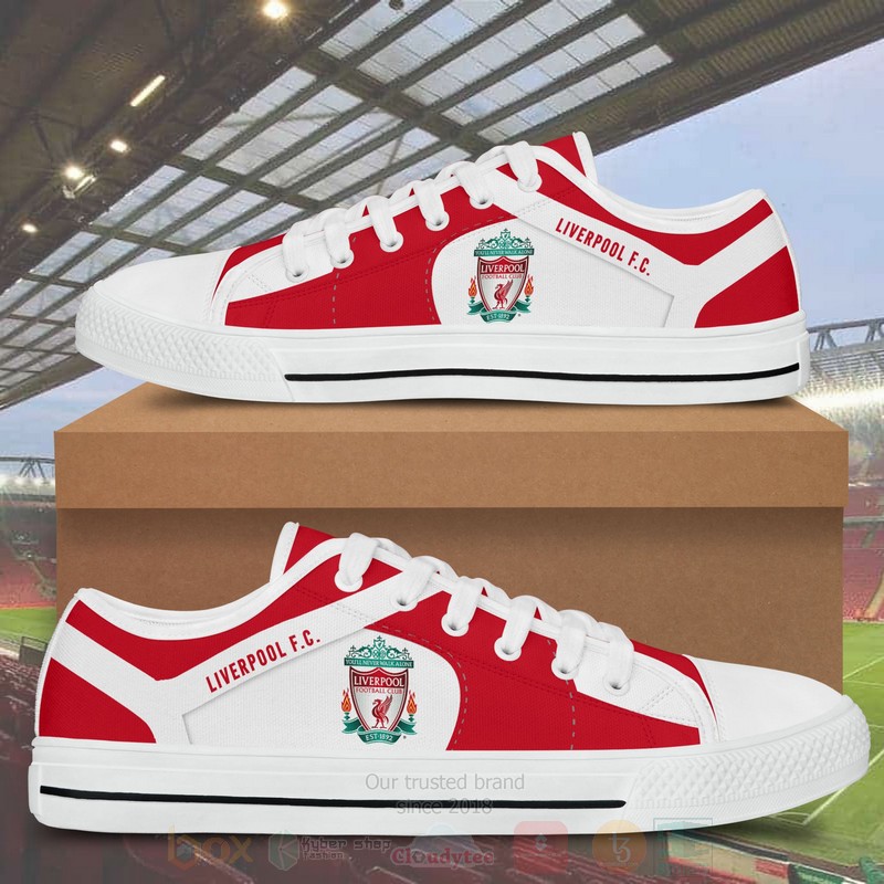 Liverpool F C Black White Low Top Canvas Shoes 1