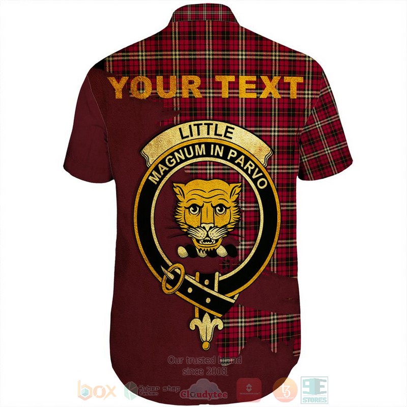 Livingstone Modern Tartan Crest Custom Name Short Sleeve Hawaiian Shirt 1 2