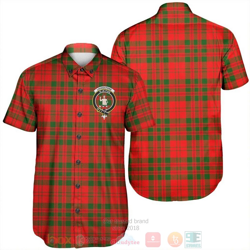 BEST Livingstone Modern Tartan Crest Aloha Shirt 6 Livingstone Modern Tartan Crest Short Sleeve Hawaiian Shirt
