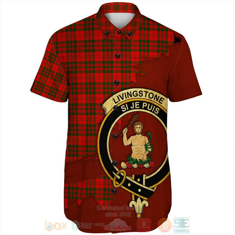 BEST Lockhart Modern Tartan Crest Personalized Aloha Shirt 2 Lockhart Modern Tartan Crest Custom Name Short Sleeve Hawaiian Shirt 1