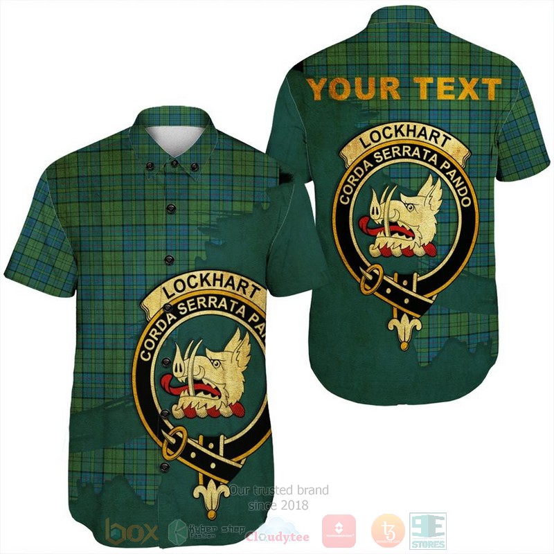BEST Lockhart Tartan Crest Personalized Aloha Shirt 7 Lockhart Tartan Crest Custom Name Short Sleeve Hawaiian Shirt