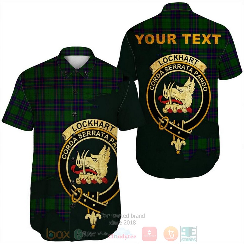 Logan Ancient Tartan Crest Custom Name Short Sleeve Hawaiian Shirt