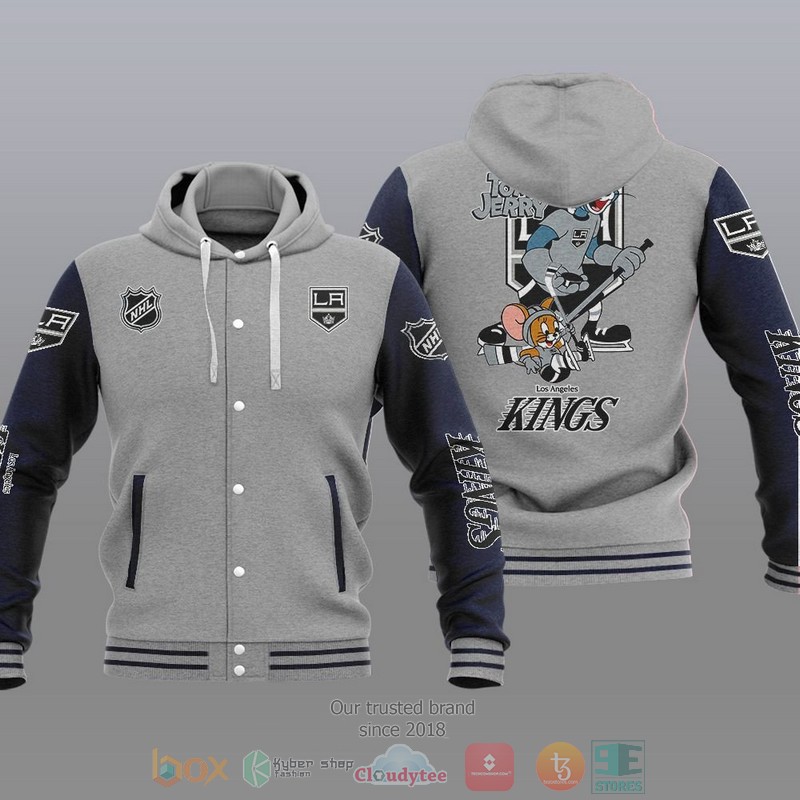 Los Angeles Kings NHL Tom And Jerry Baseball Hoodie Jacket 1