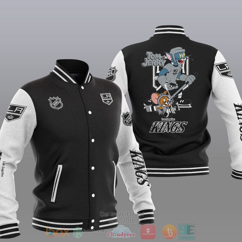 NEW Los Angeles Kings NHL Tom And Jerry Varsity Baseball Jacket 12 Los Angeles Kings NHL Tom And Jerry Baseball Jacket
