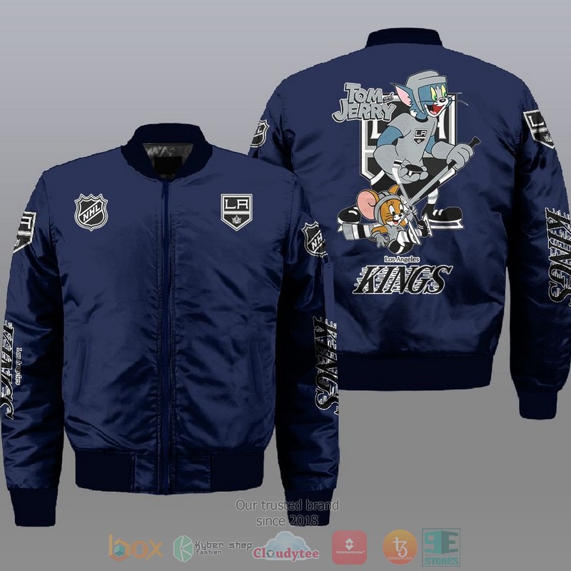 NEW Los Angeles Kings NHL Tom And Jerry Bomber Jacket 2 Los Angeles Kings NHL Tom And Jerry Bomber Jacket 1