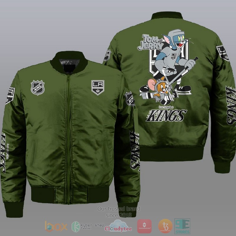 NEW Los Angeles Kings NHL Tom And Jerry Bomber Jacket 3 Los Angeles Kings NHL Tom And Jerry Bomber Jacket 1 2