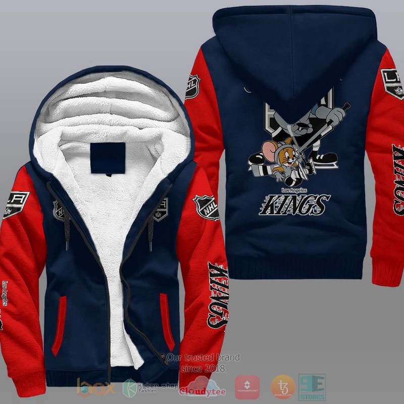 NEW Los Angeles Kings NHL Tom And Jerry Fleece Hoodie Jacket 4 Los Angeles Kings NHL Tom And Jerry Fleece Hoodie 1 2 3