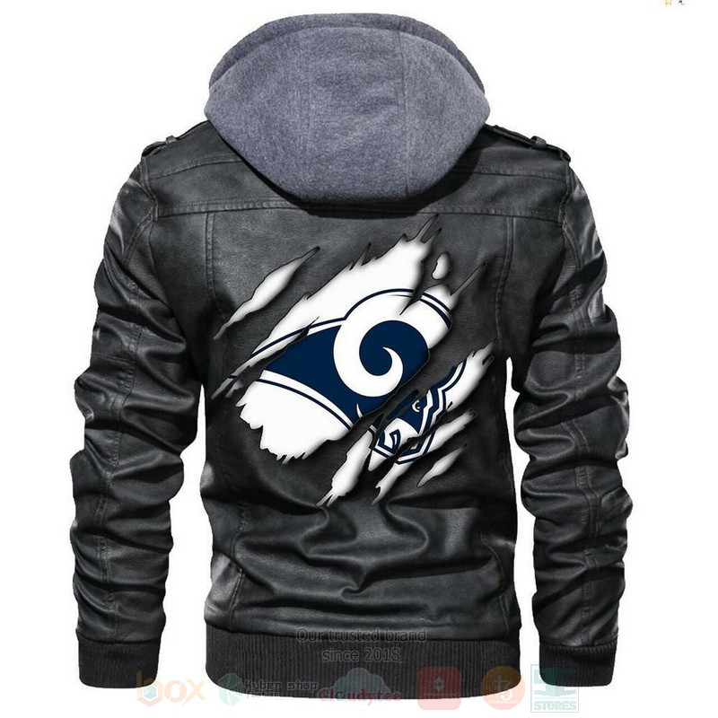 BEST Los Angeles Rams NFL Champions Sons of Anarchy Black Zipper Jacket Leather 5 Los Angeles Rams NFL Football Sons of Anarchy Blacks Leather Jacket
