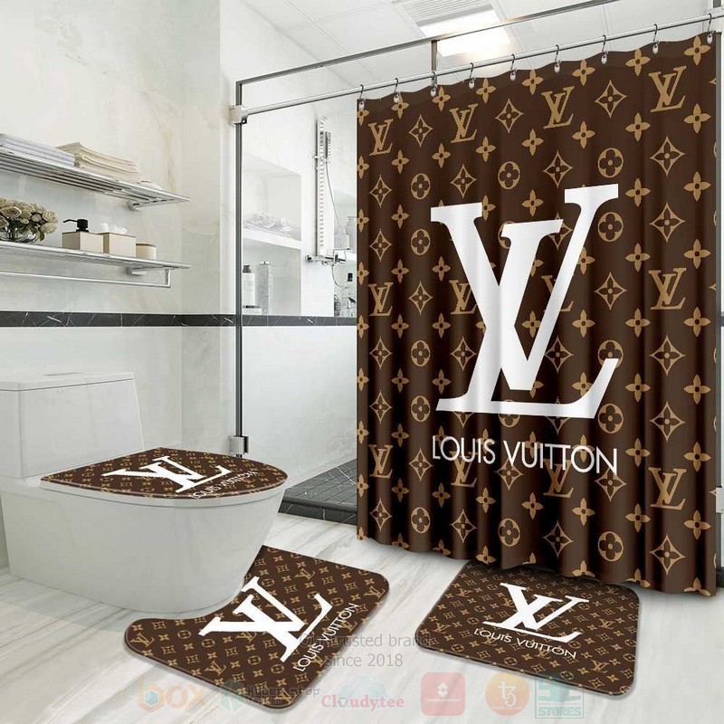 Louis Vuitton Brown White Bathroom Sets