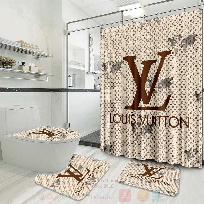 Louis Vuitton Cream Brown Bathroom Sets