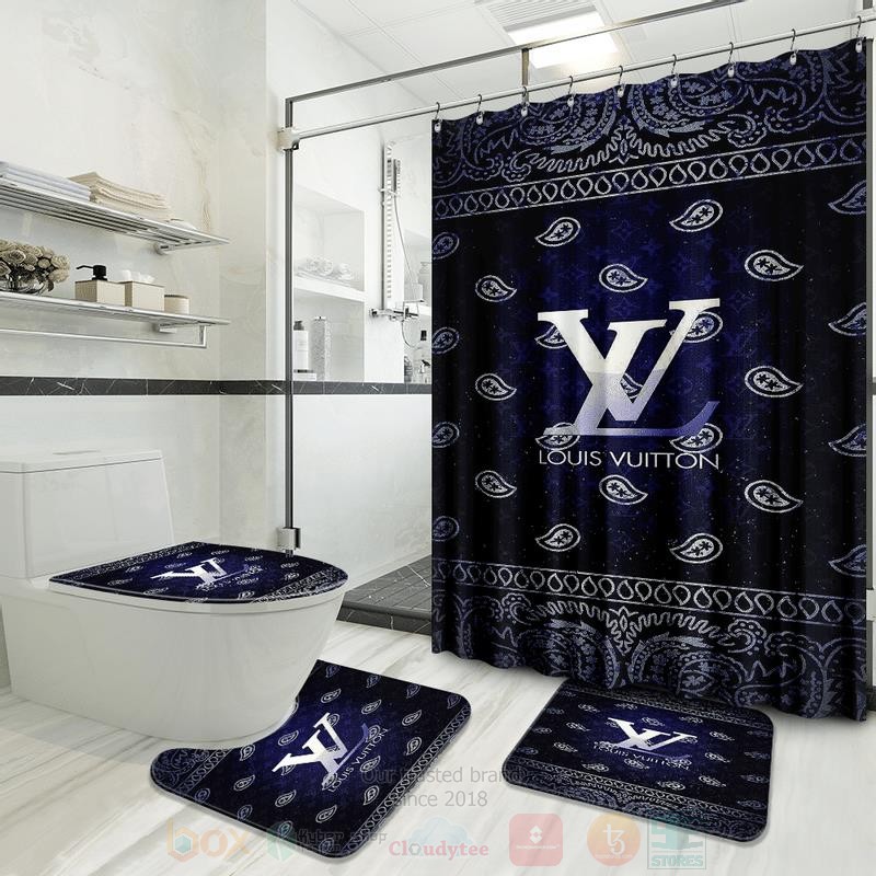 Louis Vuitton Navy Black Bathroom Sets