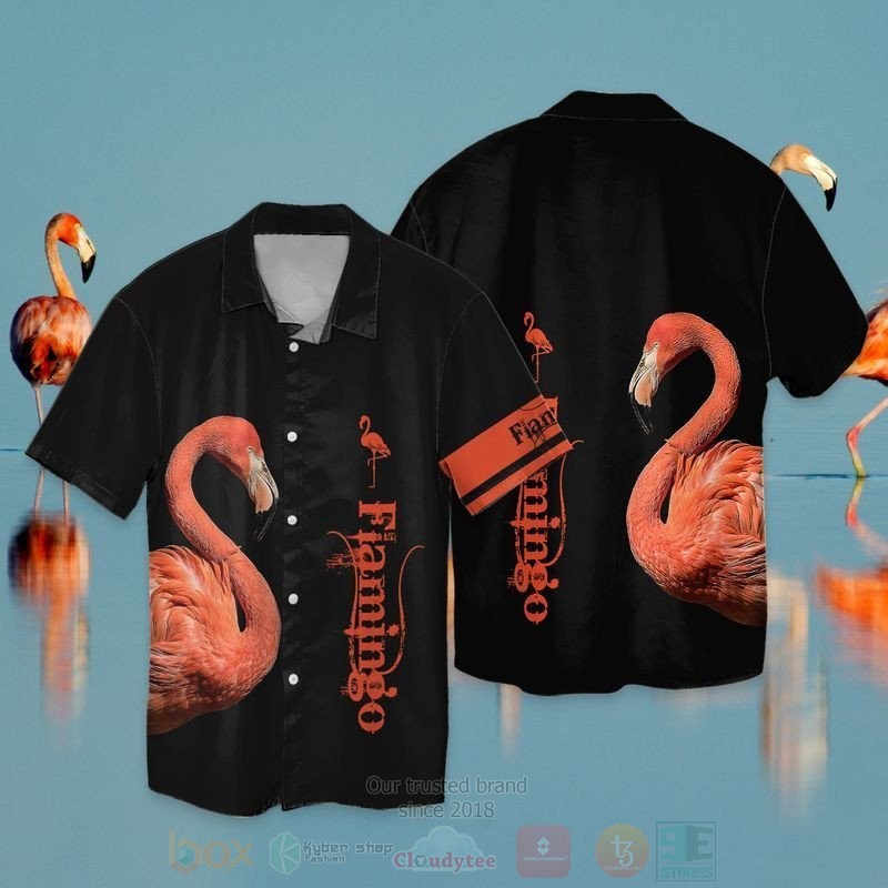 Love Flamingo Short Sleeve Hawaiian Shirt