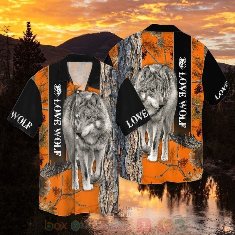 Love Wolf Short Sleeve Hawaiian Shirt