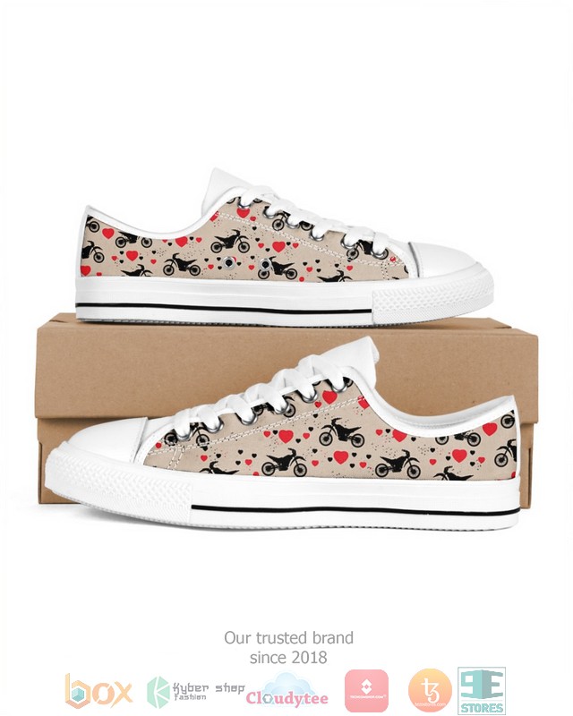 Love dirt bikes canvas low top shoes