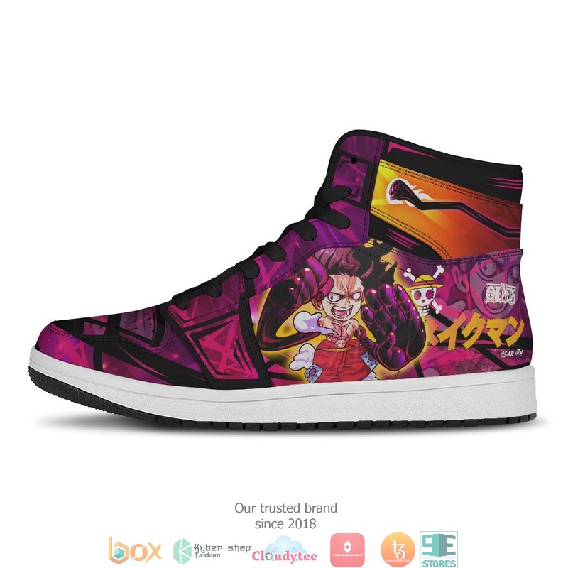 Luffy Gear Fourth Air Jordan High Top Sneaker 3 Luffy Gear Fourth Air Jordan High Top Sneaker 1 2