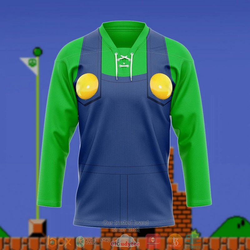 Luigi Hockey Jersey Shirt 3 Luigi Hockey Jersey Shirt 1 2
