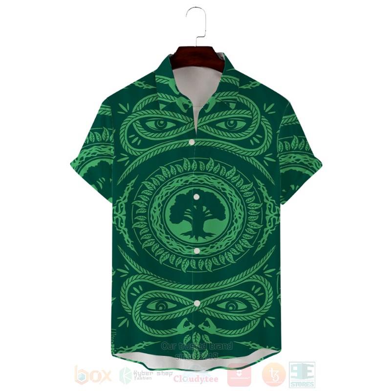 MTG Green Mana Symbol Hawaiian Shirt