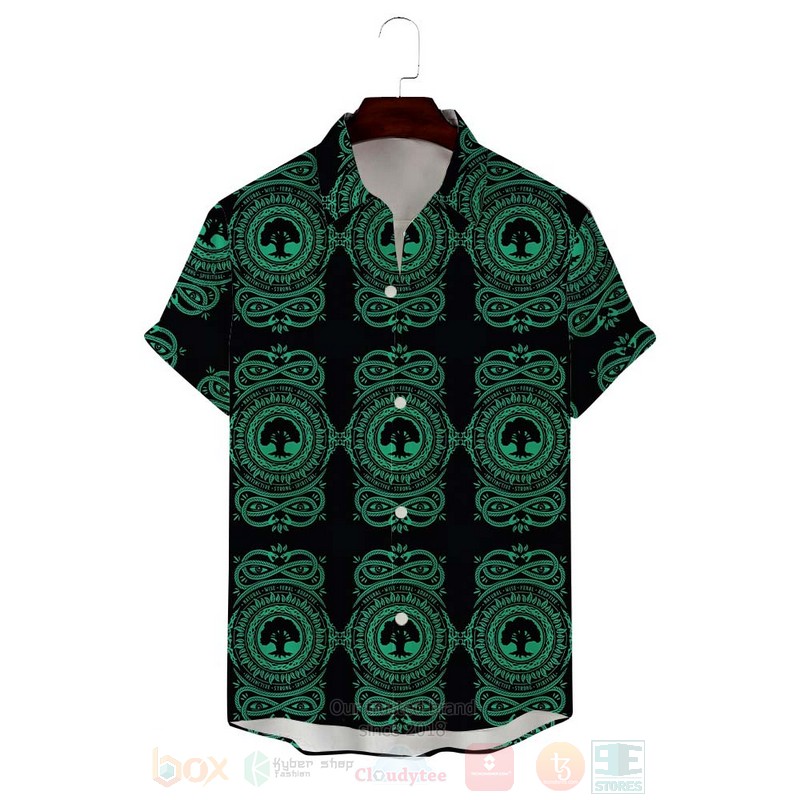 BEST MTG Symbols Green All Over Print Hawaiian Shirt 1 MTG Symbols Green Hawaiian Shirt