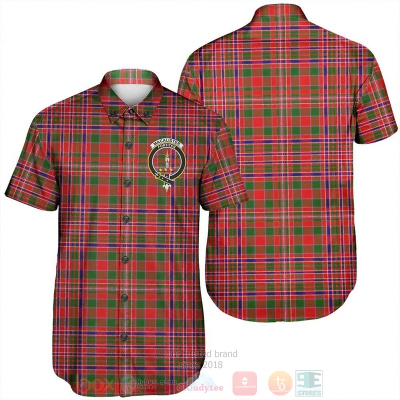 MacAlister Modern Tartan Crest Short Sleeve Hawaiian Shirt