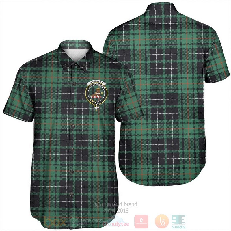BEST MacAulay Hunting Ancient Tartan Crest Aloha Shirt 6 MacAulay Hunting Ancient Tartan Crest Short Sleeve Hawaiian Shirt