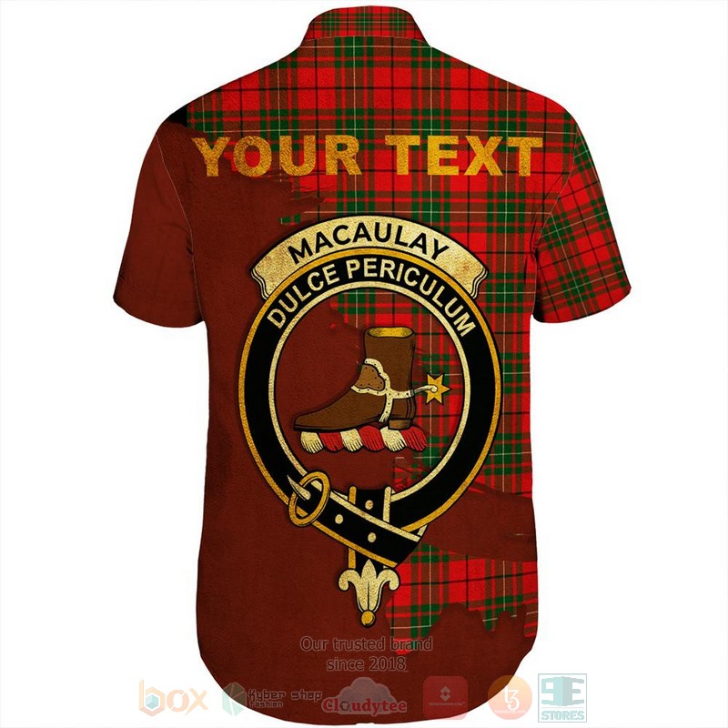 BEST MacDonald Ancient Tartan Crest Personalized Aloha Shirt 3 MacDonald Ancient Tartan Crest Custom Name Short Sleeve Hawaiian Shirt 1 2