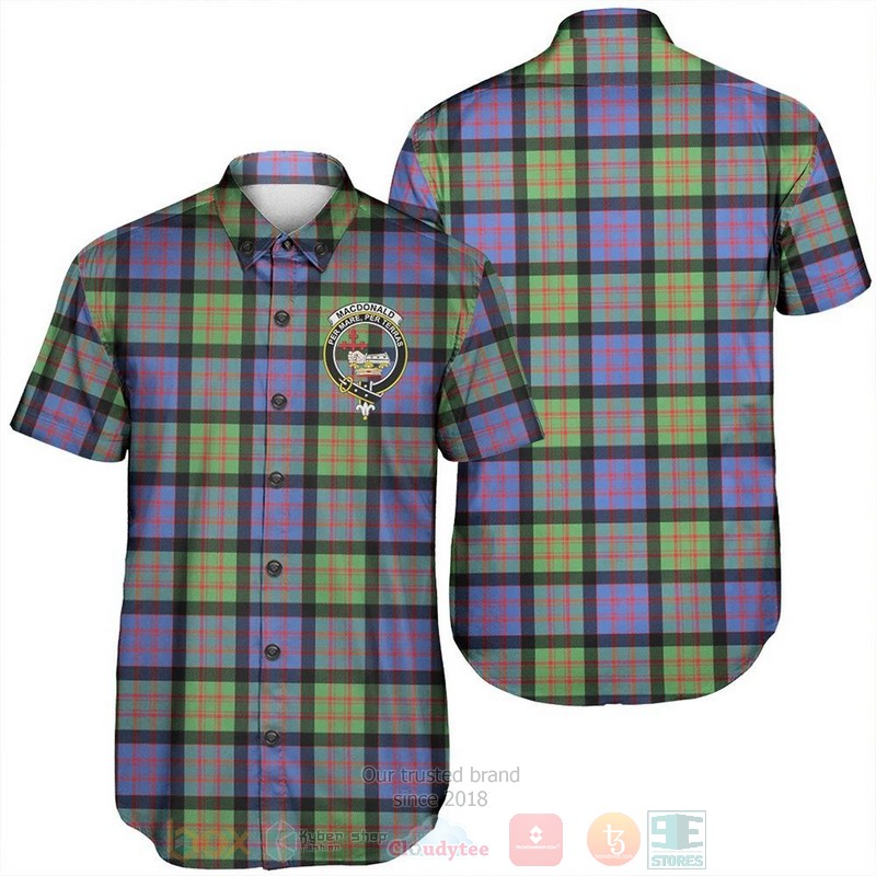 BEST MacDonald Ancient Tartan Crest Aloha Shirt 1 MacDonald Ancient Tartan Crest Short Sleeve Hawaiian Shirt