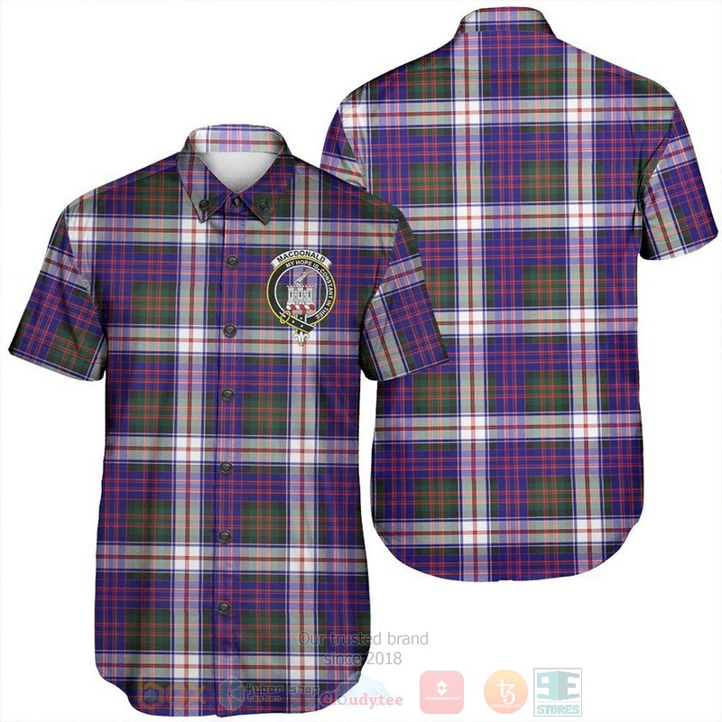 MacDonald Dress Modern Tartan Crest Short Sleeve Hawaiian Shirt
