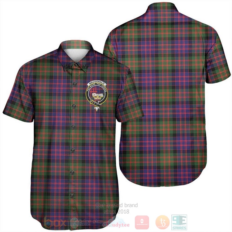 MacDonald Modern Tartan Crest Short Sleeve Hawaiian Shirt