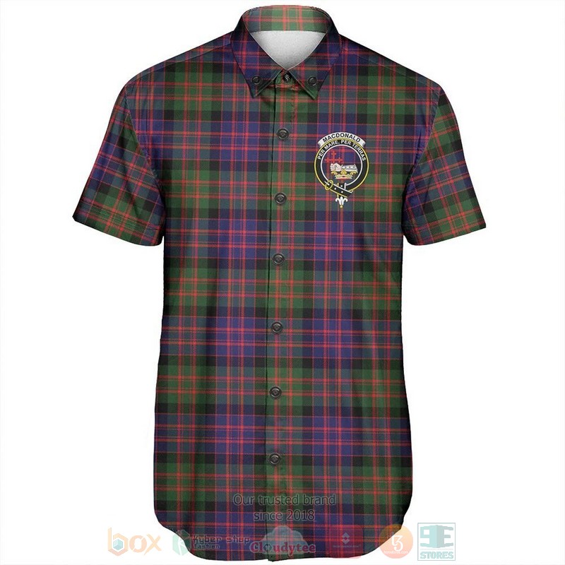BEST MacDonald Modern Tartan Crest Aloha Shirt 2 MacDonald Modern Tartan Crest Short Sleeve Hawaiian Shirt 1