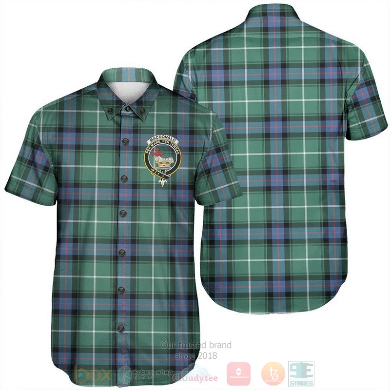 BEST MacDonald of the Isles Hunting Ancient Tartan Crest Aloha Shirt 6 MacDonald of the Isles Hunting Ancient Tartan Crest Short Sleeve Hawaiian Shirt