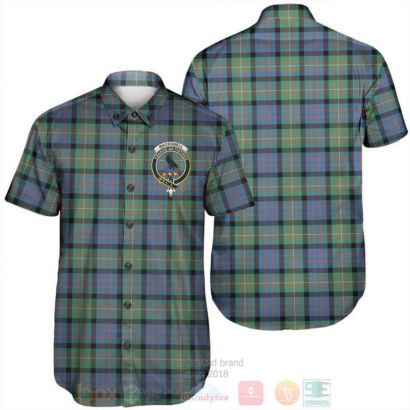MacDonnell of Glengarry Ancient Tartan Crest Short Sleeve Hawaiian Shirt