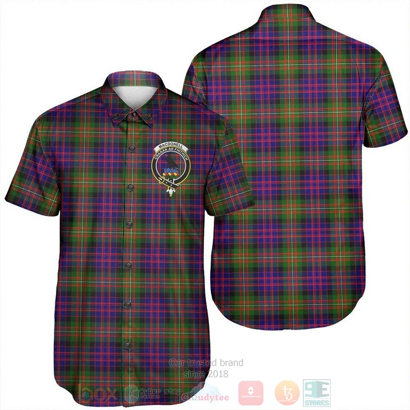 BEST MacDonnell of Glengarry Modern Tartan Crest Aloha Shirt 6 MacDonnell of Glengarry Modern Tartan Crest Short Sleeve Hawaiian Shirt