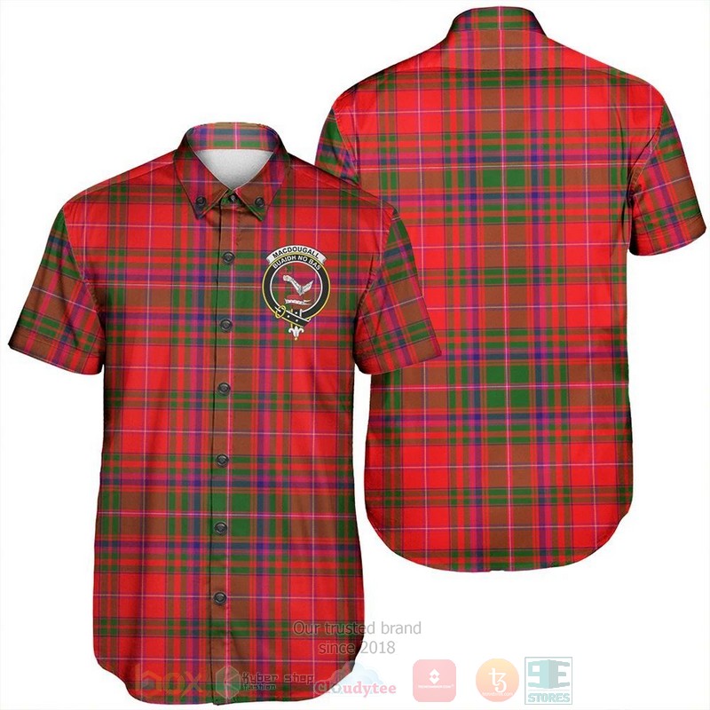 BEST MacDougall Modern Tartan Crest Aloha Shirt 6 MacDougall Modern Tartan Crest Short Sleeve Hawaiian Shirt