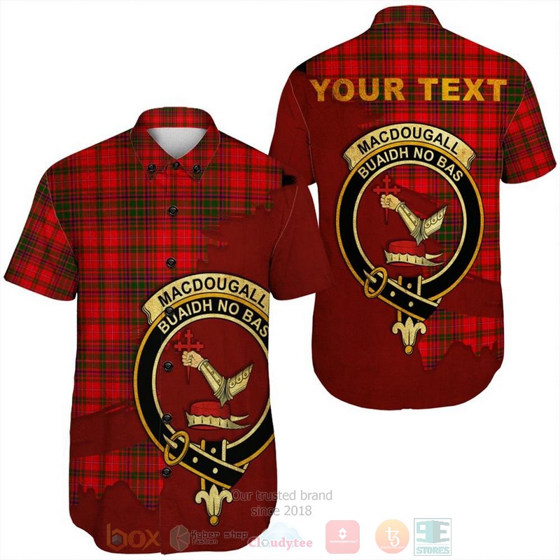 BEST MacFarlane Ancient Tartan Crest Personalized Aloha Shirt 7 MacFarlane Ancient Tartan Crest Custom Name Short Sleeve Hawaiian Shirt