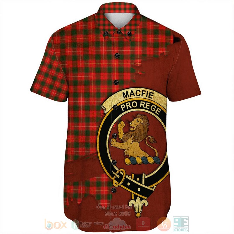 BEST MacGill Modern Tartan Crest Personalized Aloha Shirt 2 MacGill Modern Tartan Crest Custom Name Short Sleeve Hawaiian Shirt 1