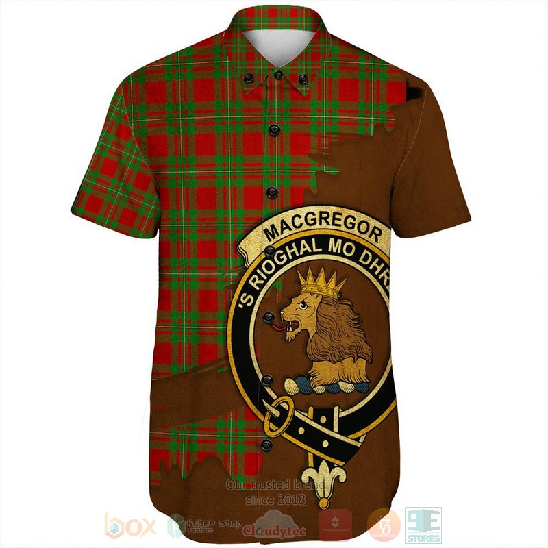 BEST MacInnes Ancient Tartan Crest Personalized Aloha Shirt 2 MacInnes Ancient Tartan Crest Custom Name Short Sleeve Hawaiian Shirt 1