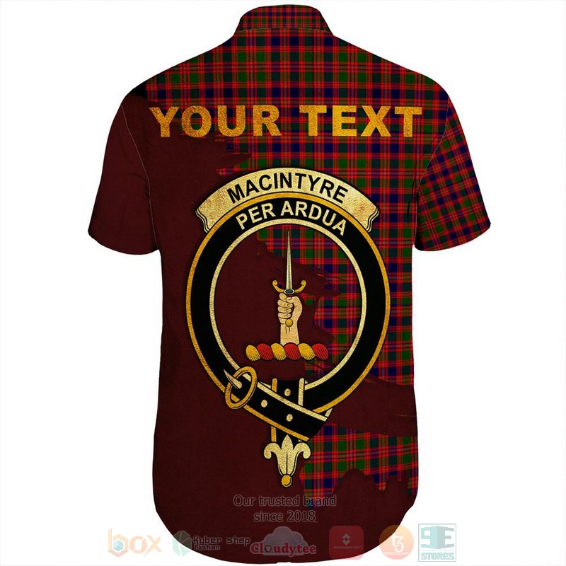 BEST MacIver Modern Tartan Crest Personalized Aloha Shirt 3 MacIver Modern Tartan Crest Custom Name Short Sleeve Hawaiian Shirt 1 2