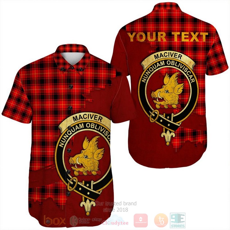 BEST MacKay Ancient Tartan Crest Personalized Aloha Shirt 7 MacKay Ancient Tartan Crest Custom Name Short Sleeve Hawaiian Shirt